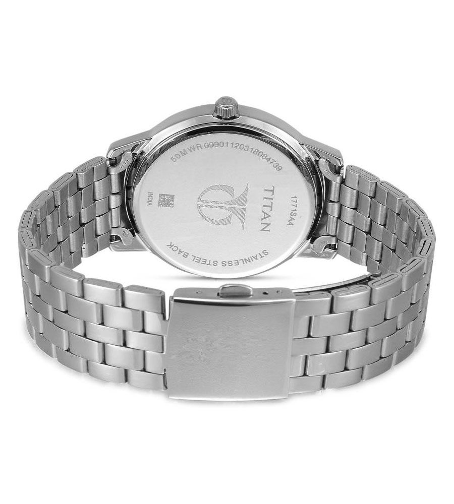 Titan Orignal Silver Blue Watch | BLUMAINDIA
