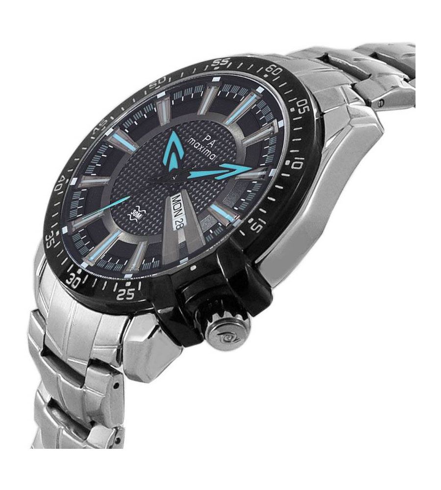 Maxima Orignal Silver Blue Watch New | BLUMAINDIA