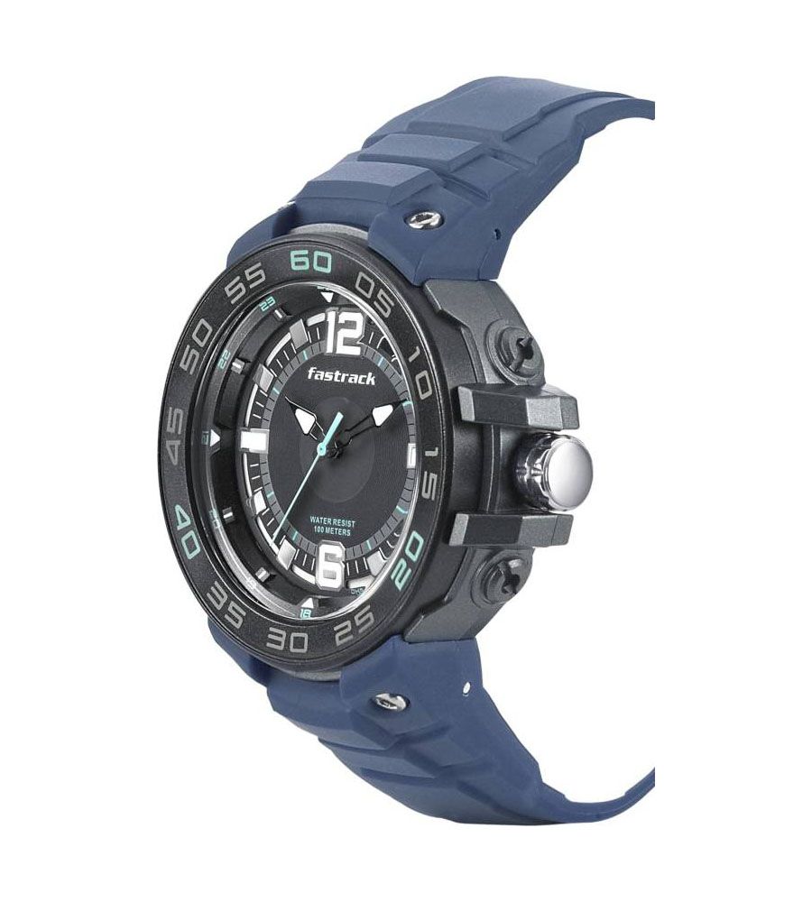 Fastrack Orignal Black Blue Watch | BLUMAINDIA