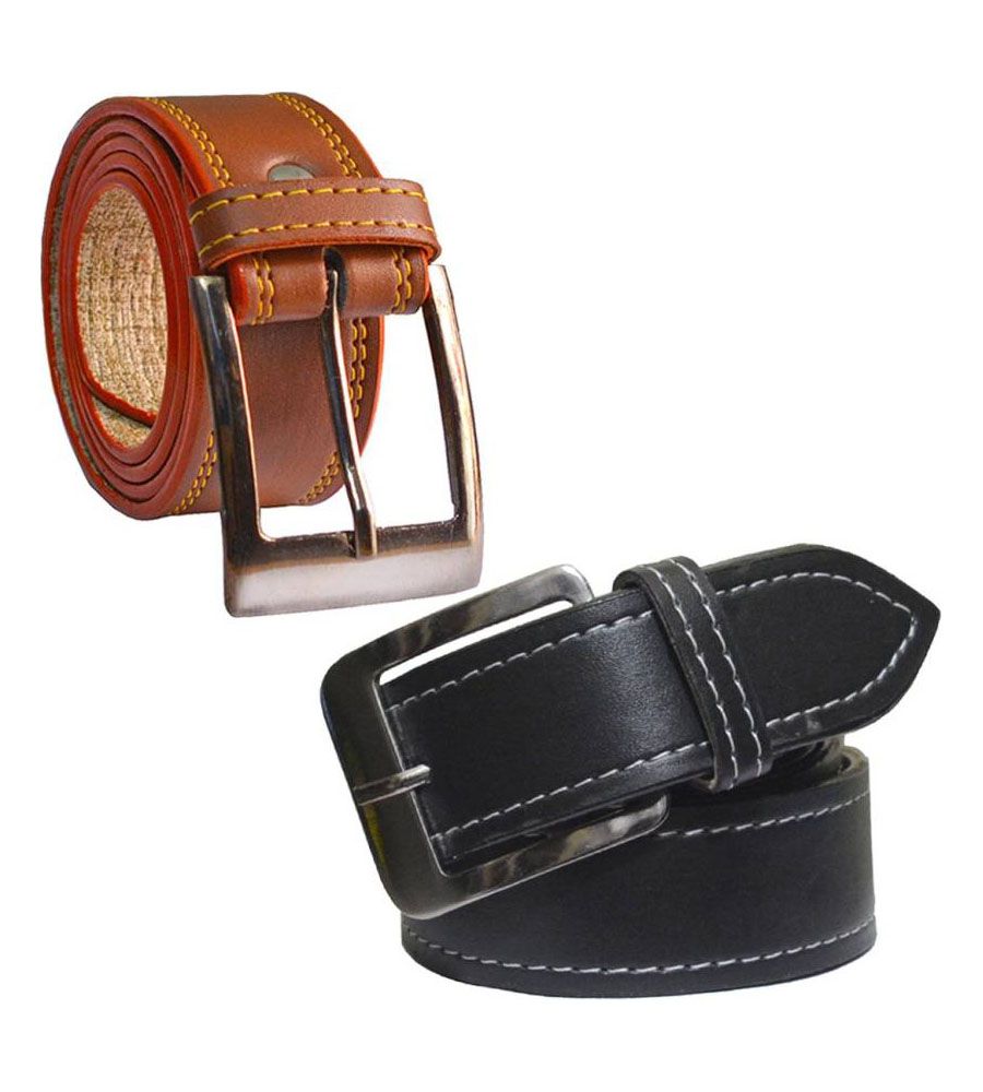 New Black and Brown Lather Belt | BLUMAINDIA
