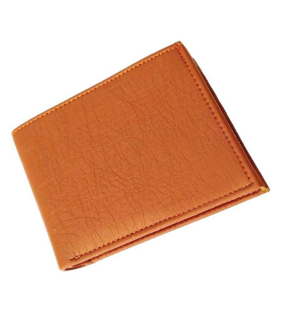 Men Tan Artificial Leather Wallets | BLUMAINDIA