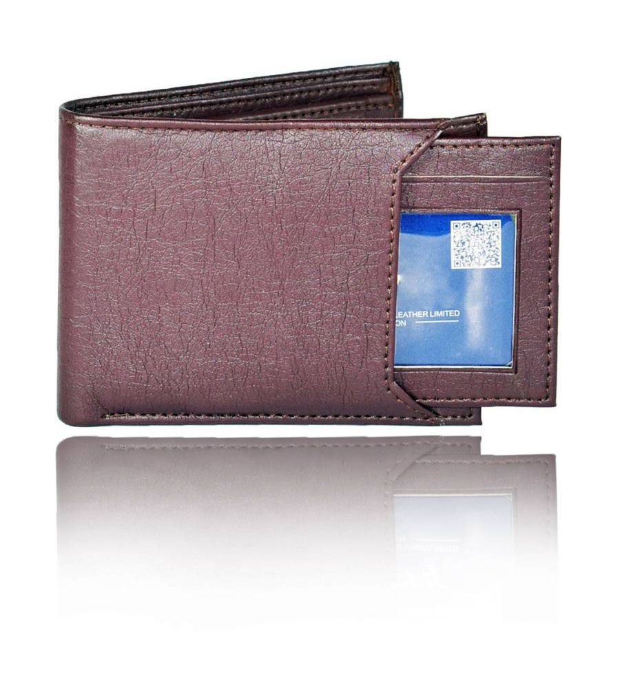 Men Tan Artificial Leather Wallets Brown | BLUMAINDIA
