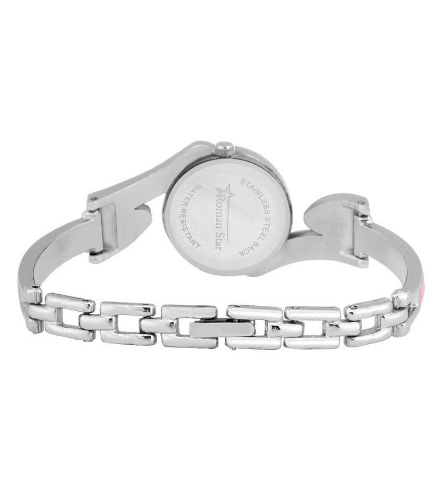 Roman Star Orignal Pink And Silver Watch | BLUMAINDIA