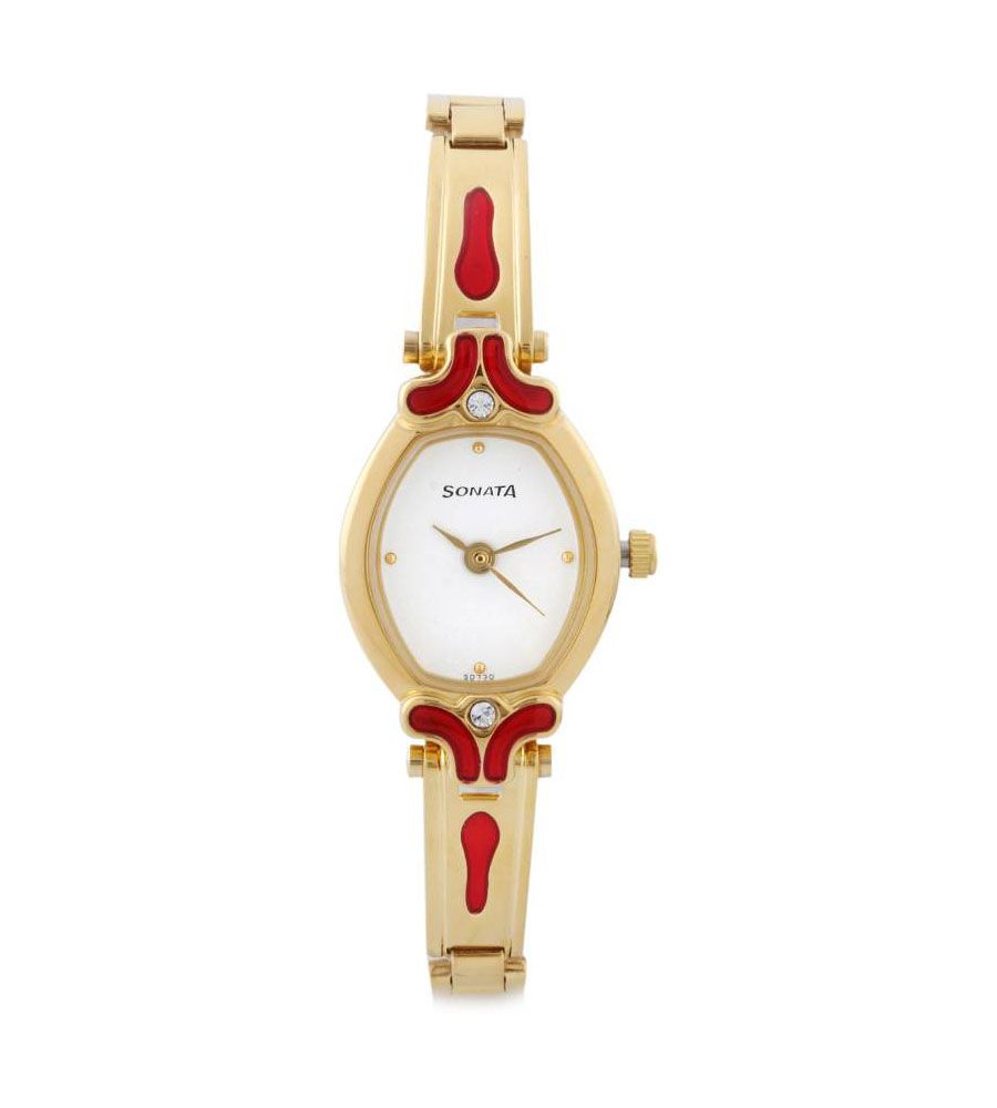 Sonata Orignal Gold Color Watch New | BLUMAINDIA