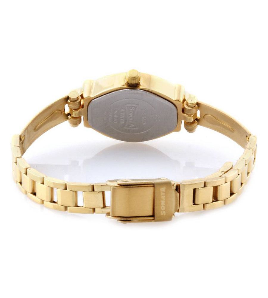 Sonata Orignal Gold Color Watch New | BLUMAINDIA