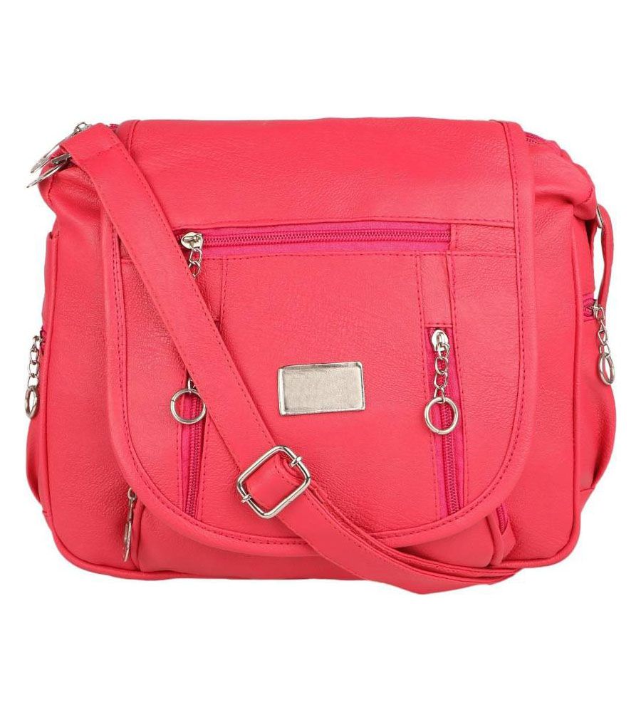Solid Rekha Sling Bag Pink Color | BLUMAINDIA
