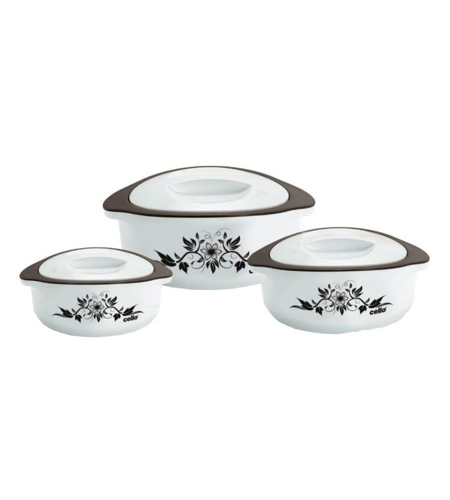 Cello Casserole White & Gray Color | BLUMAINDIA
