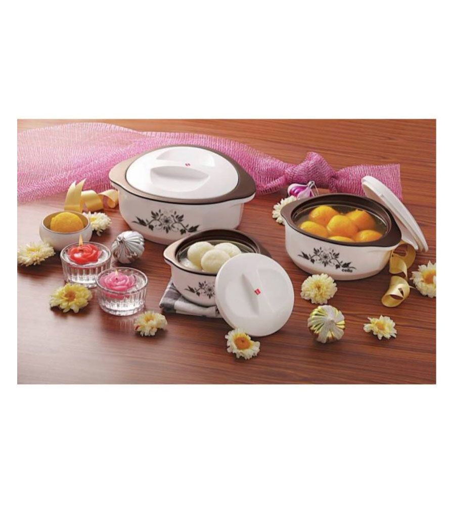 Cello Casserole White & Gray Color | BLUMAINDIA