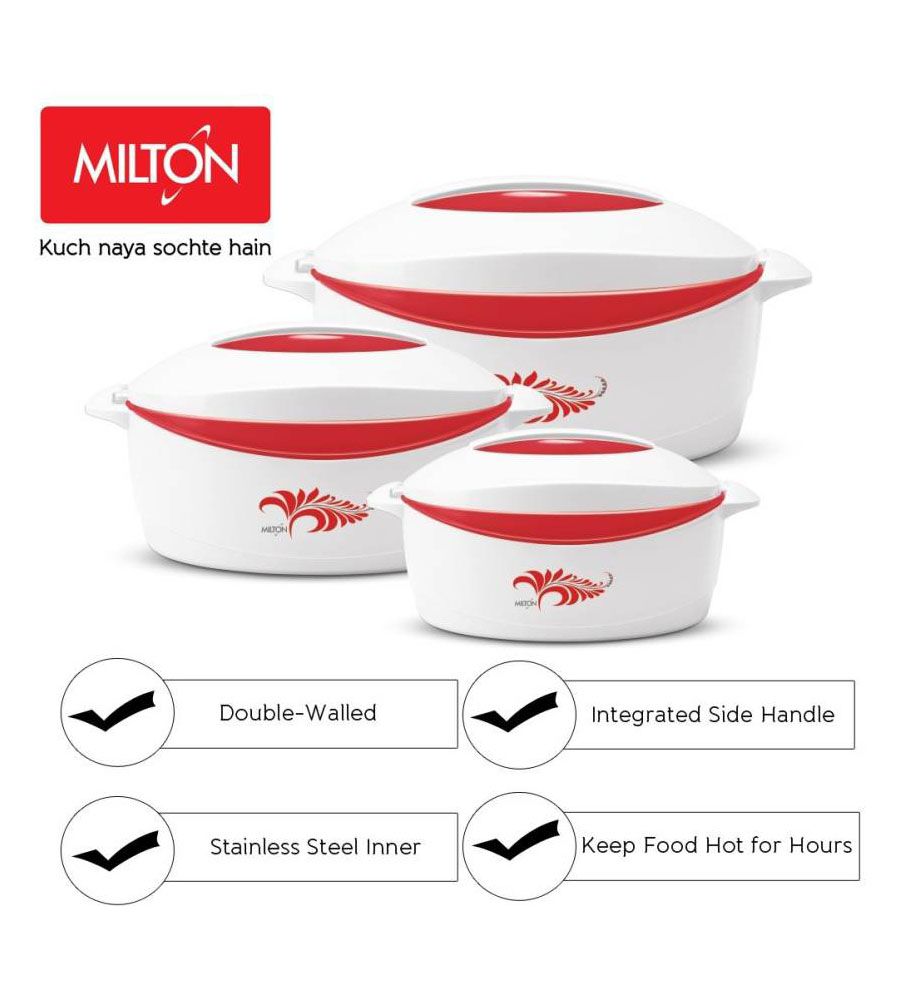 Milton Orignal Delight Casserole Red & White Color | BLUMAINDIA