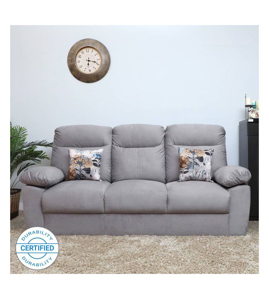 Diana 3 Seater Gray Velvet Sofa Set | BLUMAINDIA