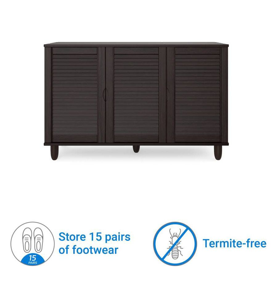 HomeTown Engineered Wood Shoe Rack  (Brown, 3 Shelves) | BLUMAINDIA