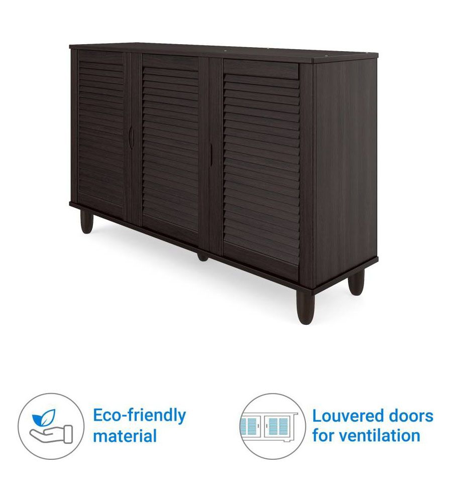 HomeTown Engineered Wood Shoe Rack  (Brown, 3 Shelves) | BLUMAINDIA