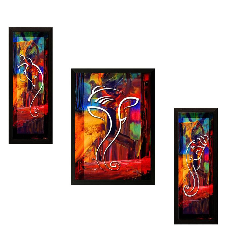 SAF Ganesh Modern art Ink Painting  (13.5 inch x 22 inch) | BLUMAINDIA