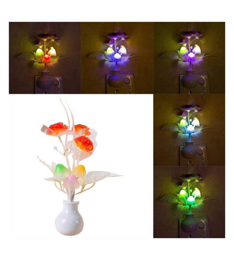 Mushroom Color Changing Multi Color Led Sensor Flower Night Light Night Lamp | BLUMAINDIA