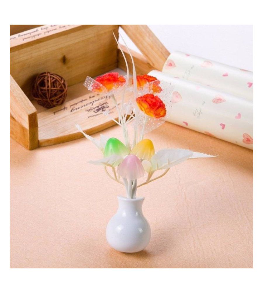 Mushroom Color Changing Multi Color Led Sensor Flower Night Light Night Lamp | BLUMAINDIA