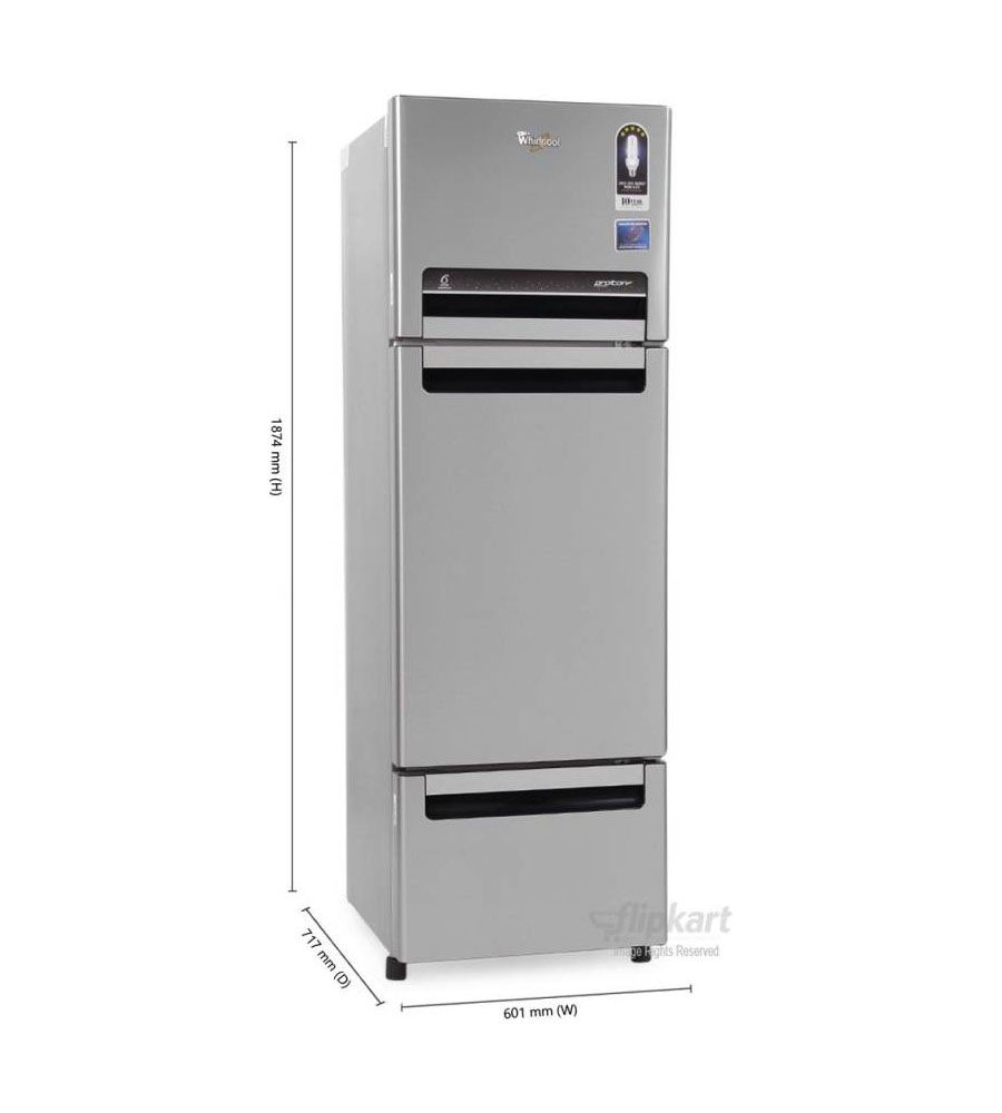 Whirlpool 330 L Frost Free Triple Door Refrigerator  (Alpha Steel (N), FP 343D PROTTON ROY) | BLUMAINDIA